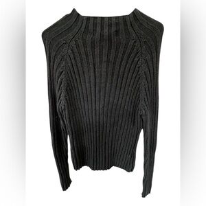 Herman Geist Vintage Black Ribbed Women's Sweater